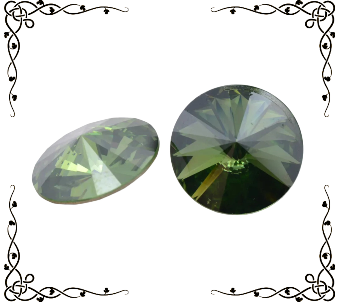 Swarovski 1122 Rivioli Cambodian Green