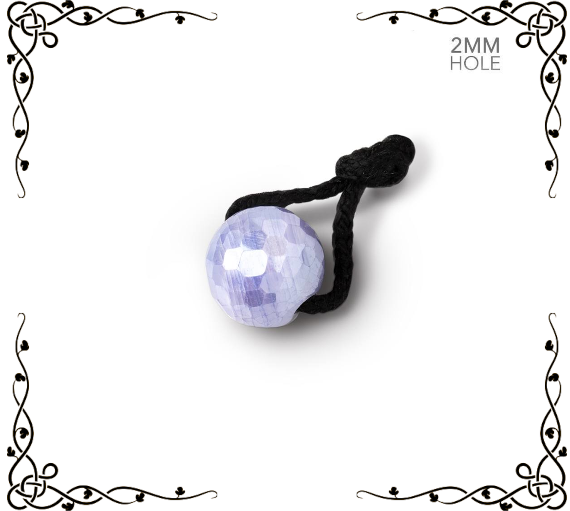 11mm Mystic Moonstone | Focal Bead | Faceted | 2mm Large Hole | Purple | 1 Piece