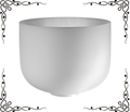 12" White-Frosted Crystal Singing Bowl — Note G3, Throat Chakra