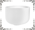 14" White-Frosted Crystal Singing Bowl — Note E3, Solar Plexus Chakra