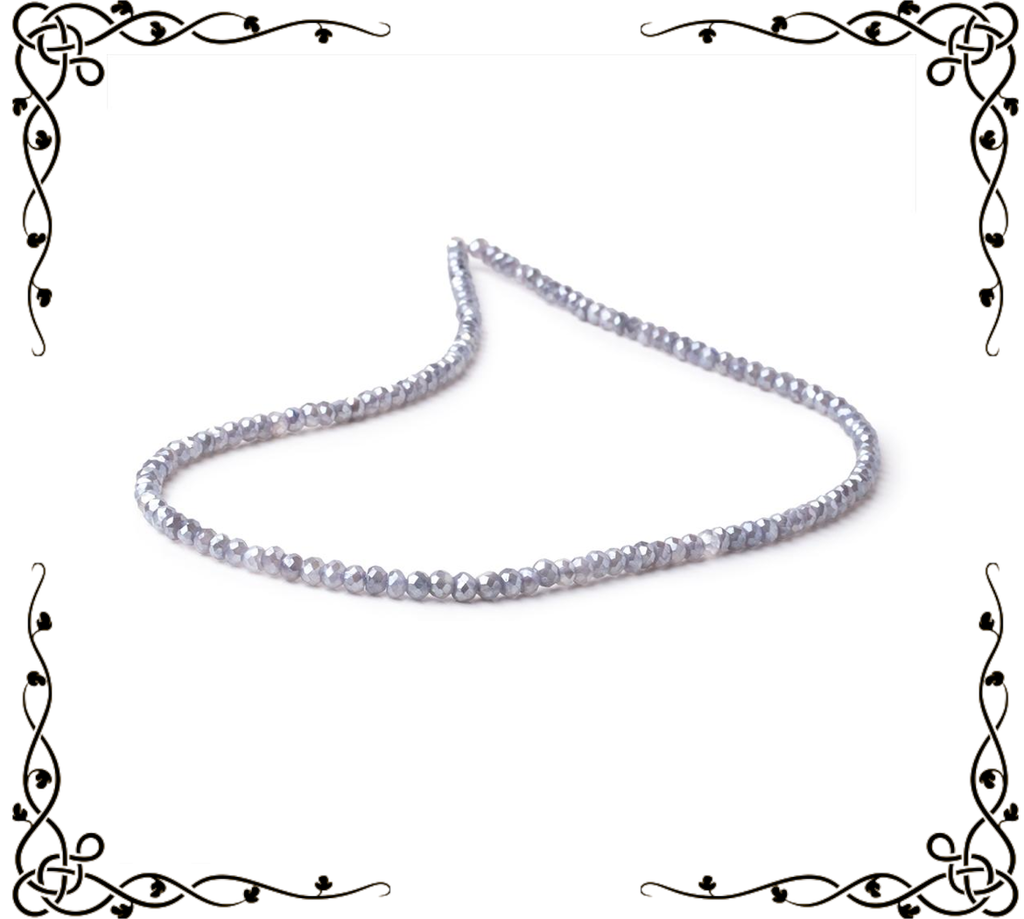 4mm Mystic Grey Moonstone Faceted Rondelle Beads 16 inch 133 pieces