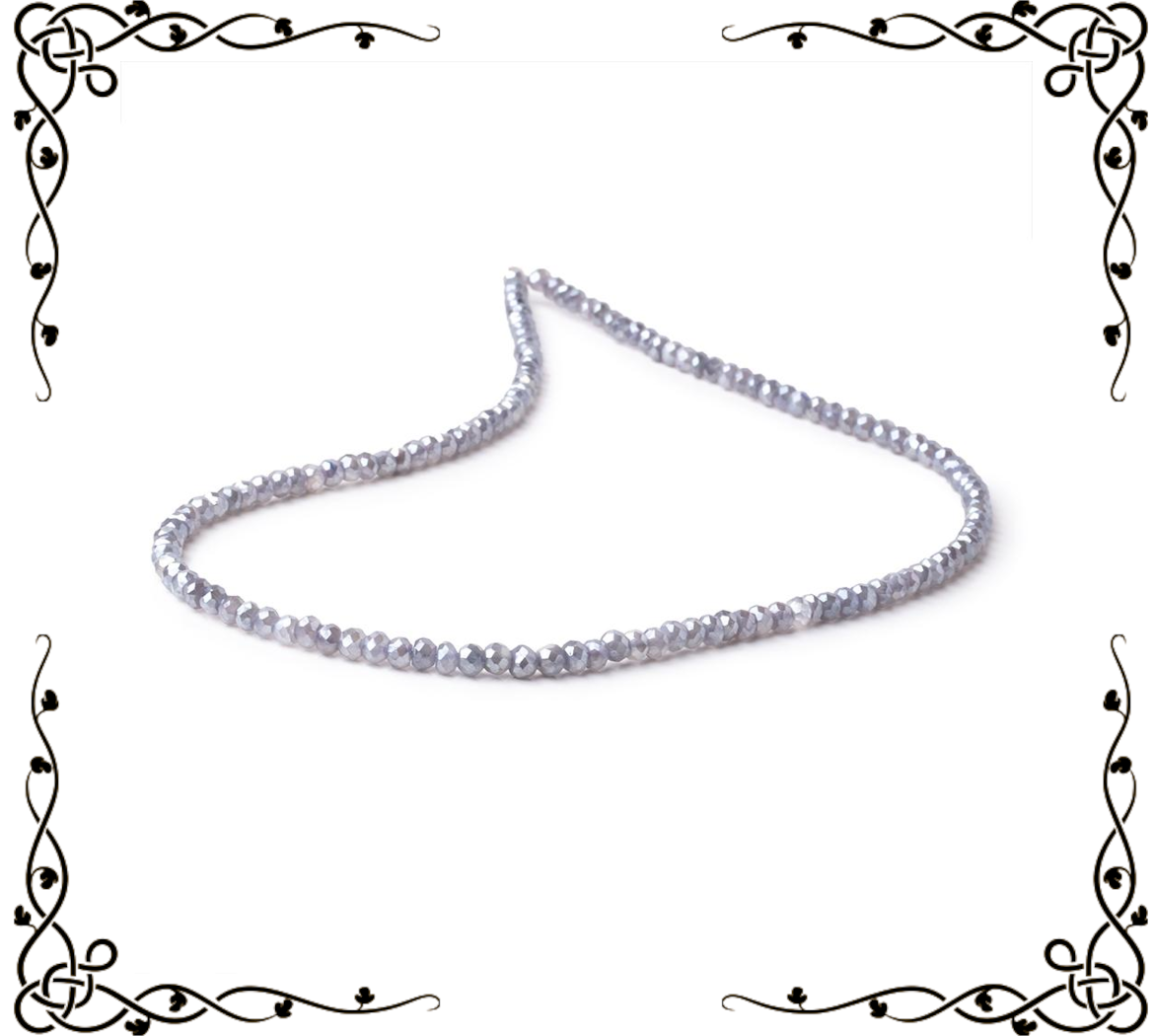 4mm Mystic Grey Moonstone Faceted Rondelle Beads 16 inch 133 pieces