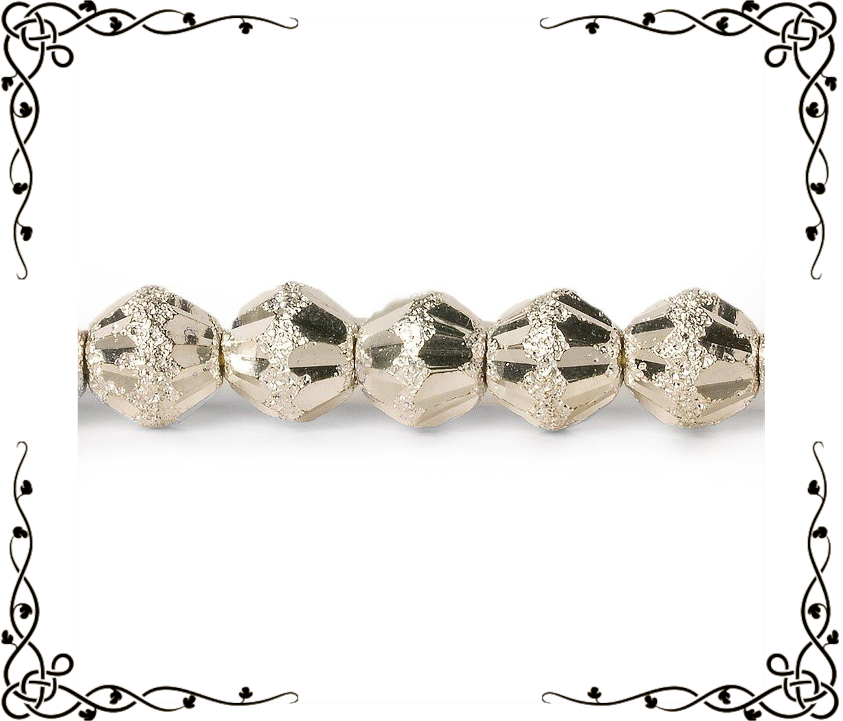 5mm Sterling Silver Plated Brass Stardust Nuggets — 8 inch, 47 beads