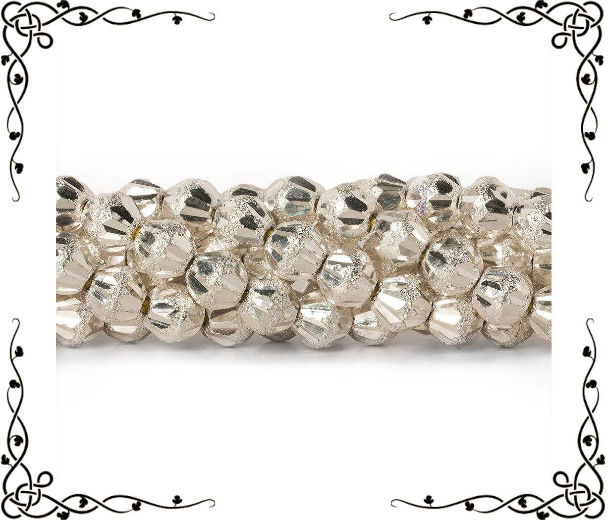 5mm Sterling Silver Plated Brass Stardust Nuggets — 8 inch, 47 beads