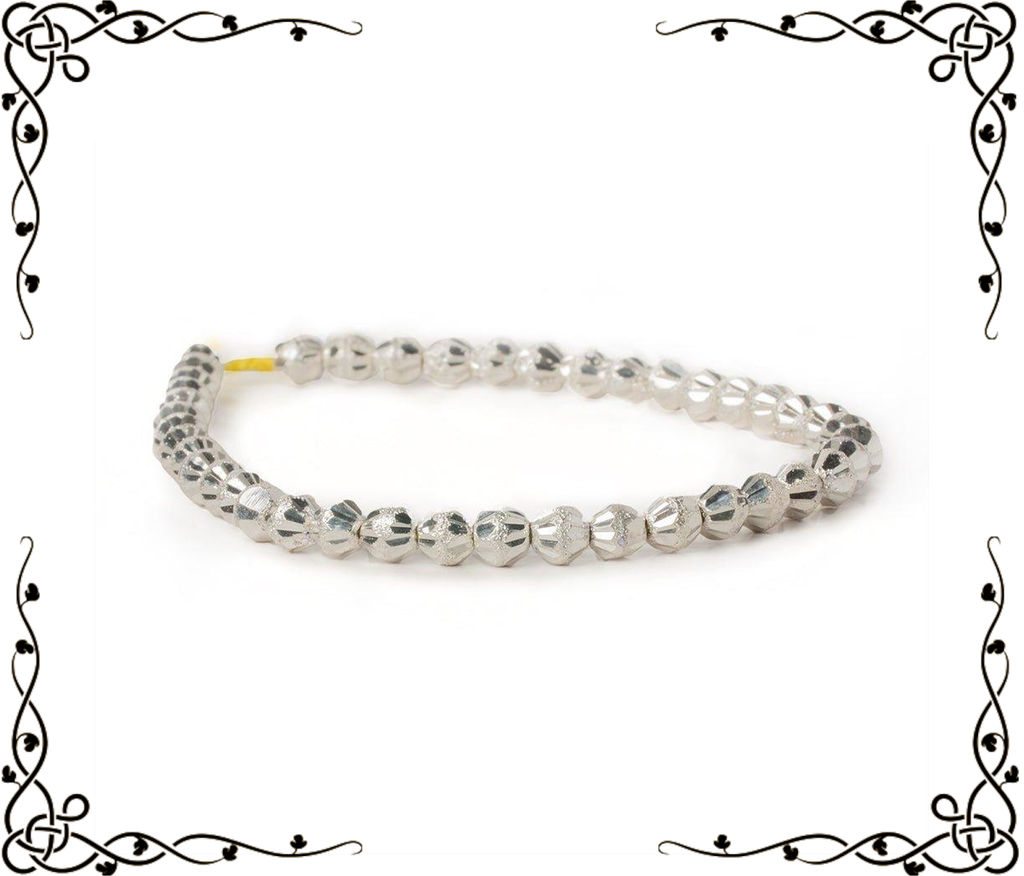 5mm Sterling Silver Plated Brass Stardust Nuggets — 8 inch, 47 beads