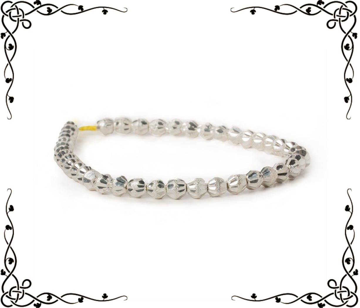 5mm Sterling Silver Plated Brass Stardust Nuggets — 8 inch, 47 beads