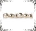 6mm Sterling Silver Plated Brass Curved Groove Rounds — 8 inch, 37 beads