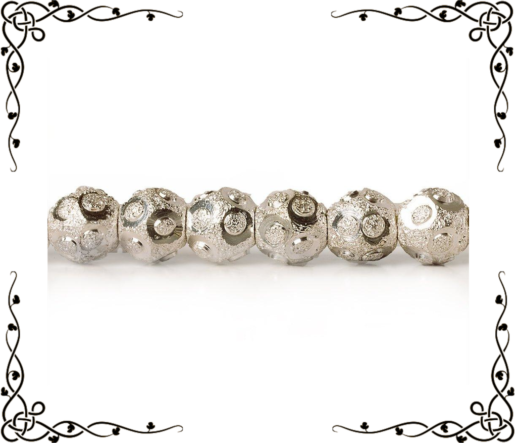6mm Sterling Silver Plated Brass Circle Stardust Rounds — 8 inch, 37 beads