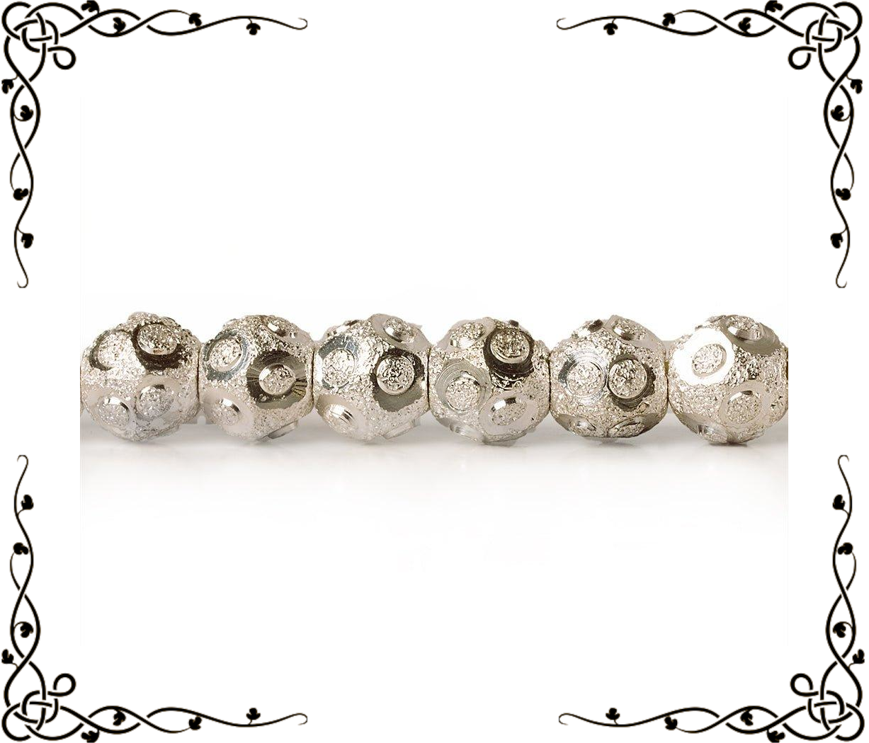 6mm Sterling Silver Plated Brass Circle Stardust Rounds — 8 inch, 37 beads