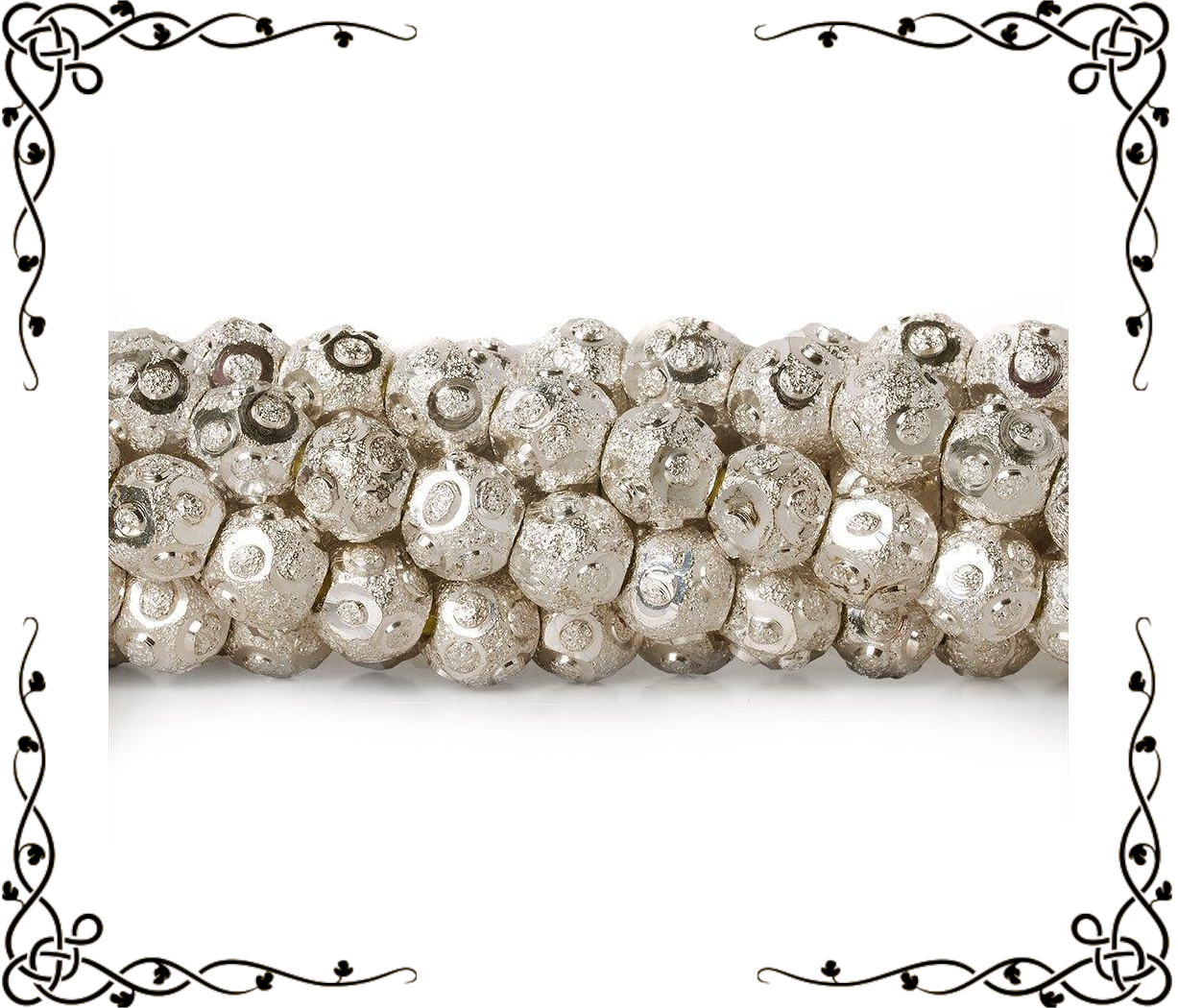 6mm Sterling Silver Plated Brass Circle Stardust Rounds — 8 inch, 37 beads