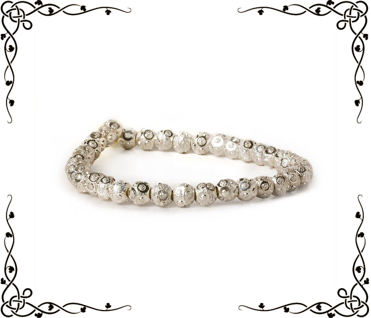 6mm Sterling Silver Plated Brass Circle Stardust Rounds — 8 inch, 37 beads