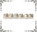 7x6mm Sterling Silver Plated Brass Wavy Ovals — 8 inch, 34 beads