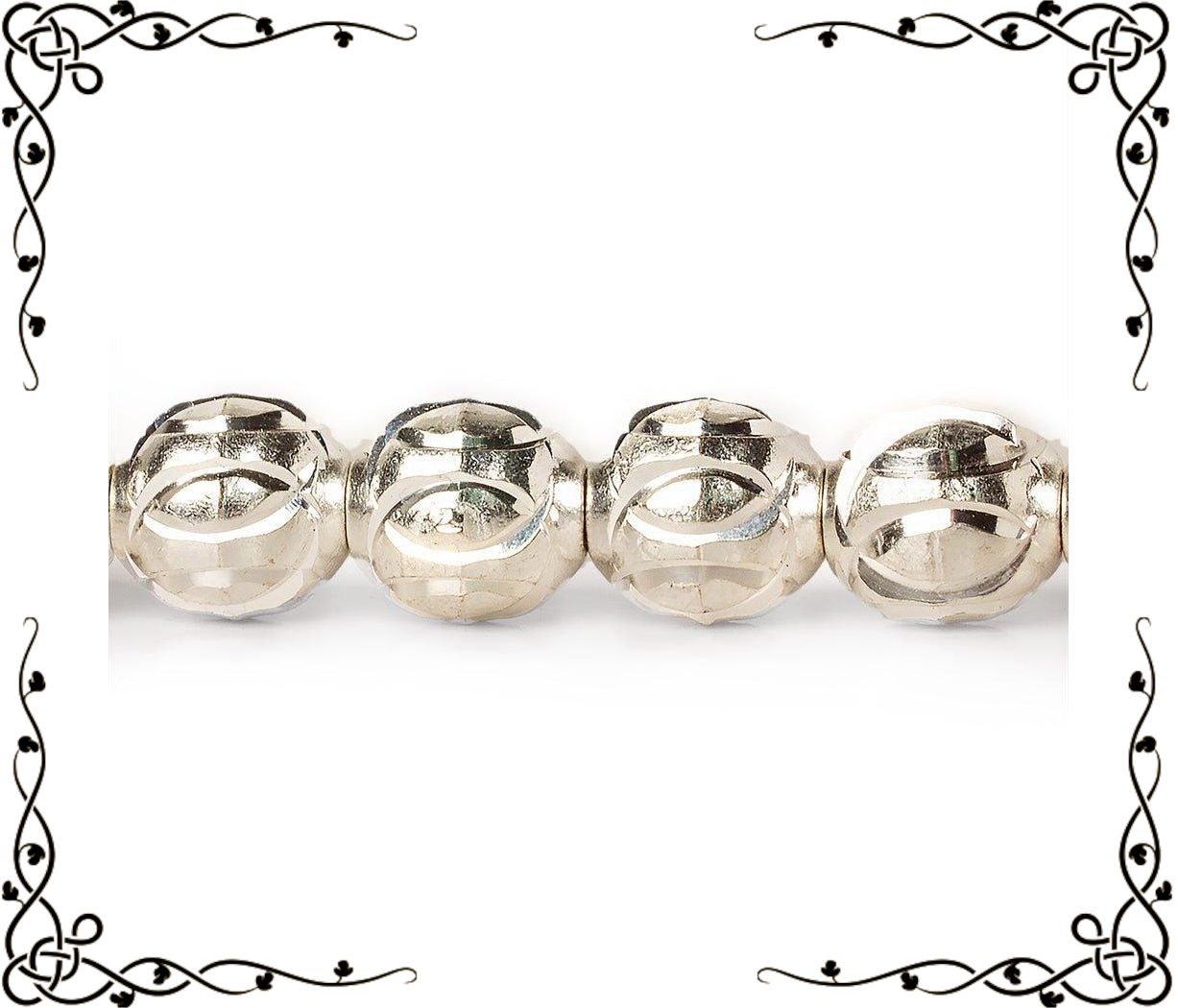 9x8mm Sterling Silver Plated Brass Circle Cut Ovals — 8 inch, 21 beads