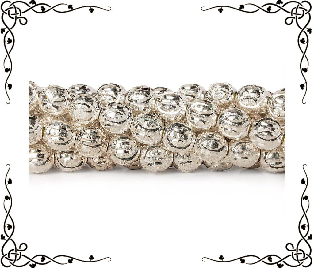 9x8mm Sterling Silver Plated Brass Circle Cut Ovals — 8 inch, 21 beads