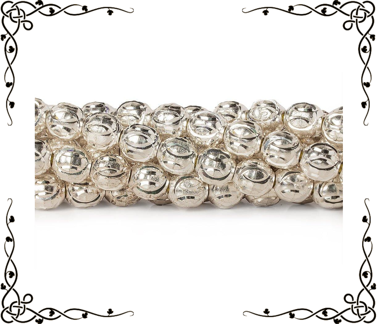 9x8mm Sterling Silver Plated Brass Circle Cut Ovals — 8 inch, 21 beads