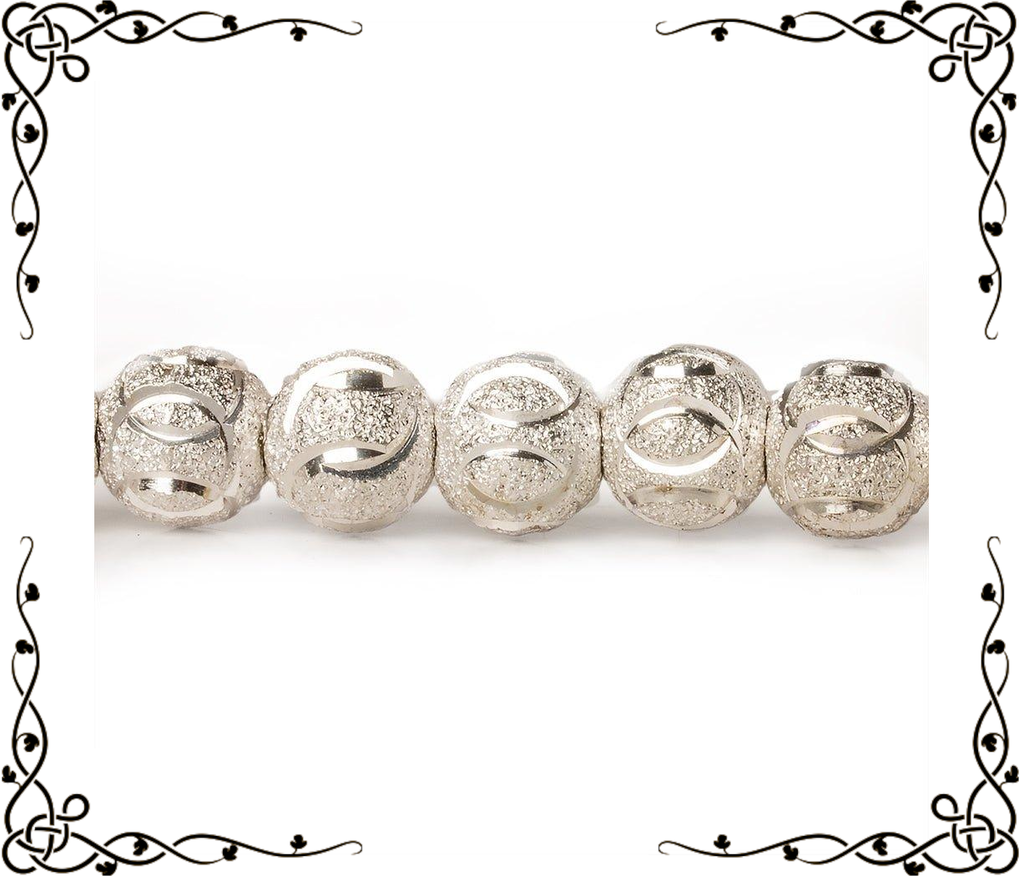 8mm Sterling Silver Plated Brass Circle Stardust Rounds — 8 inch, 27 beads