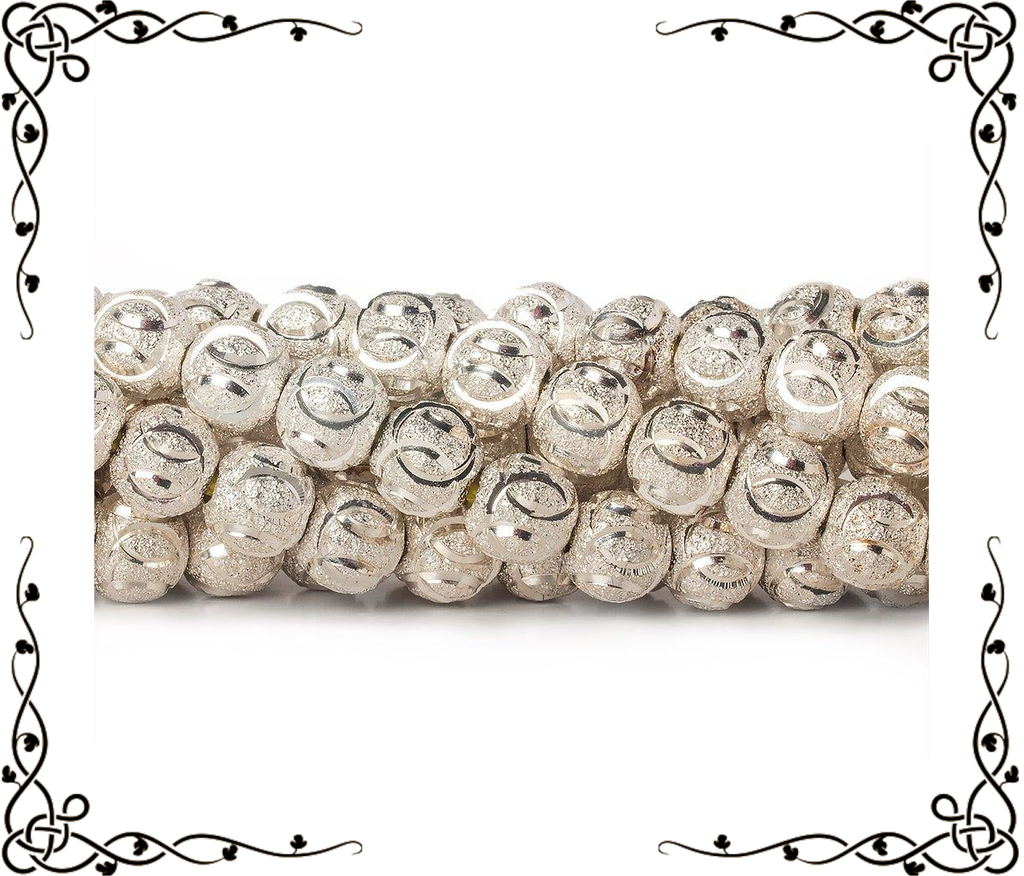 8mm Sterling Silver Plated Brass Circle Stardust Rounds — 8 inch, 27 beads