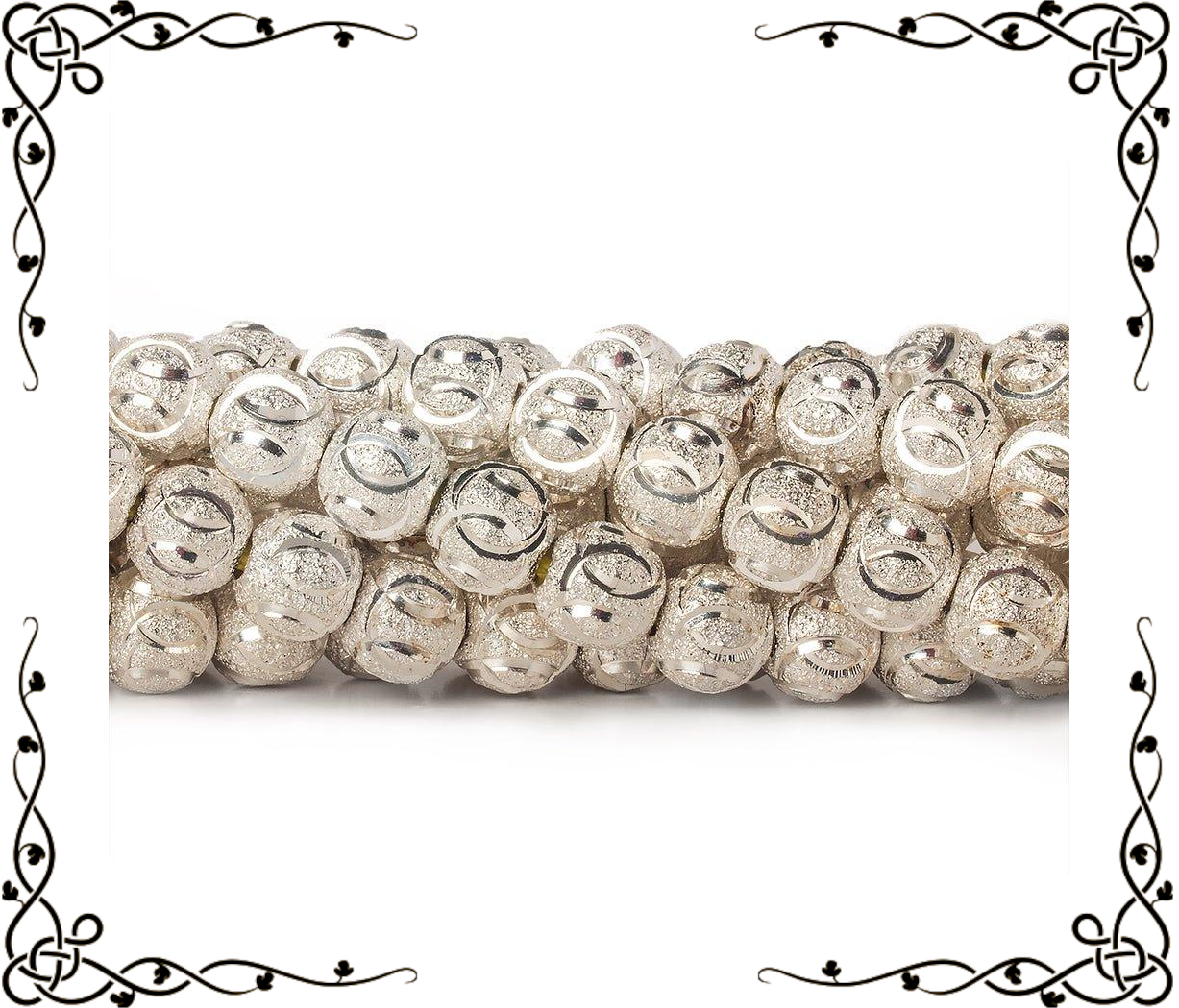 8mm Sterling Silver Plated Brass Circle Stardust Rounds — 8 inch, 27 beads