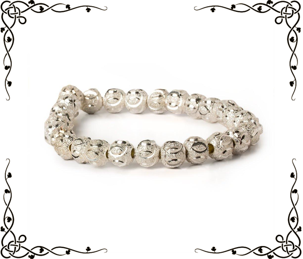 8mm Sterling Silver Plated Brass Circle Stardust Rounds — 8 inch, 27 beads