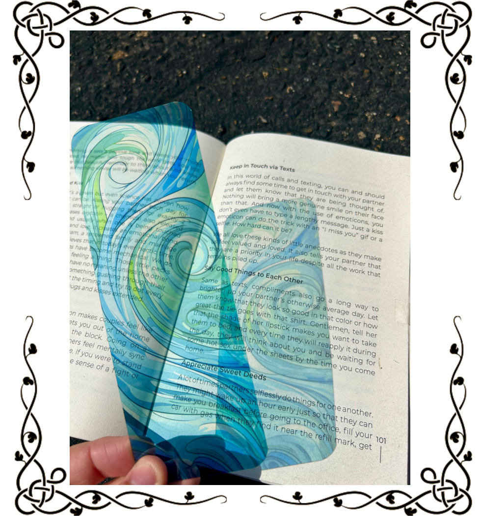 Abstract Ocean Wave Bookmark – Coastal Art Page Marker