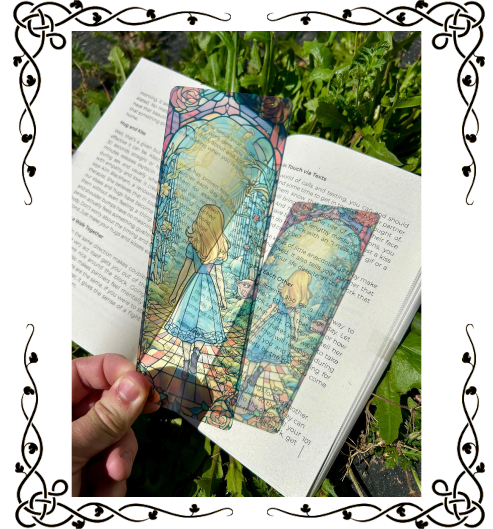 Alice in Wonderland Bookmark – Stained Glass Fairy Tale Page Marker