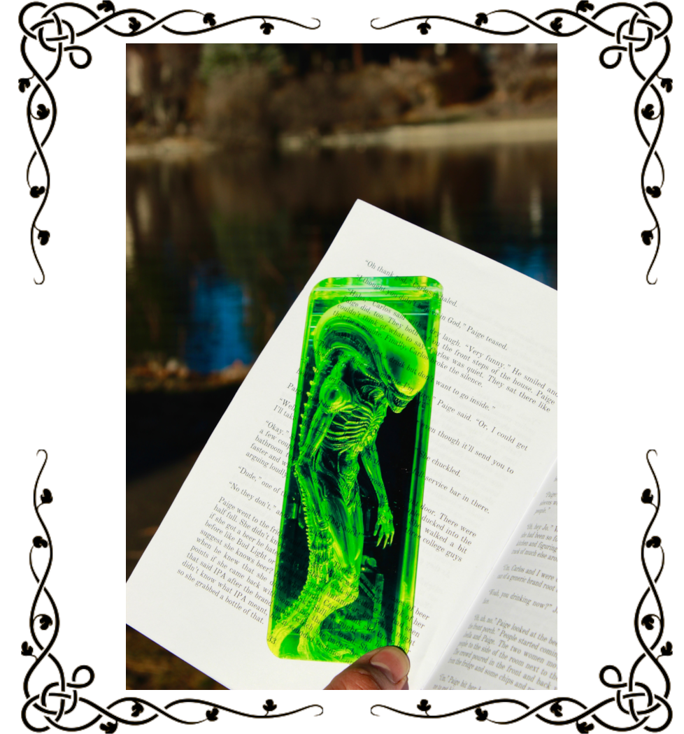 Alien Bookmark – Handmade UFO Stained Glass Effect Page Marker