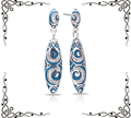 Atlantis Earrings | Belle Étoile Jewelry | Blue or Black Italian Enamel | Sterling Silver