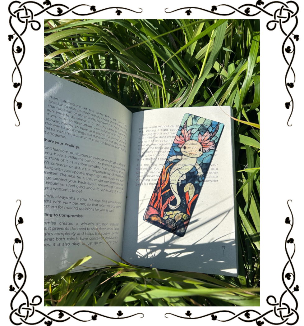 Axolotl Bookmark – Handmade Kawaii Salamander Page Marker