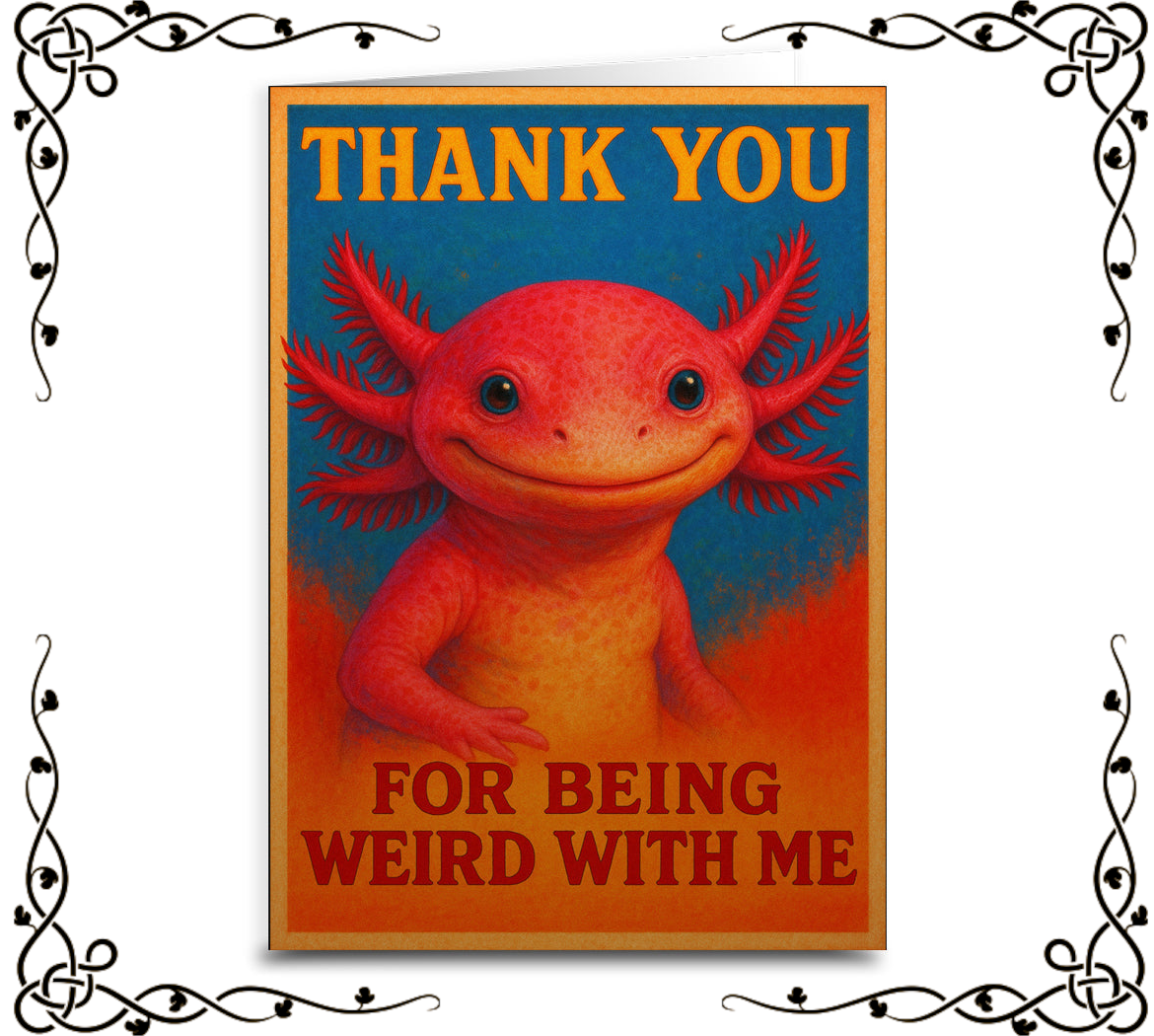 Axolotl Thank You For Being Weird — Greeting Card | The Original Underground