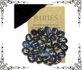 Blue Onyx Gemstone Runes — 25-Piece Set | Elder Futhark + Blank