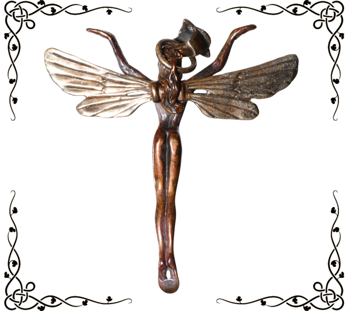 Bob Burkett Fairy Pendant - Sterling Silver & Bronze Art Jewelry