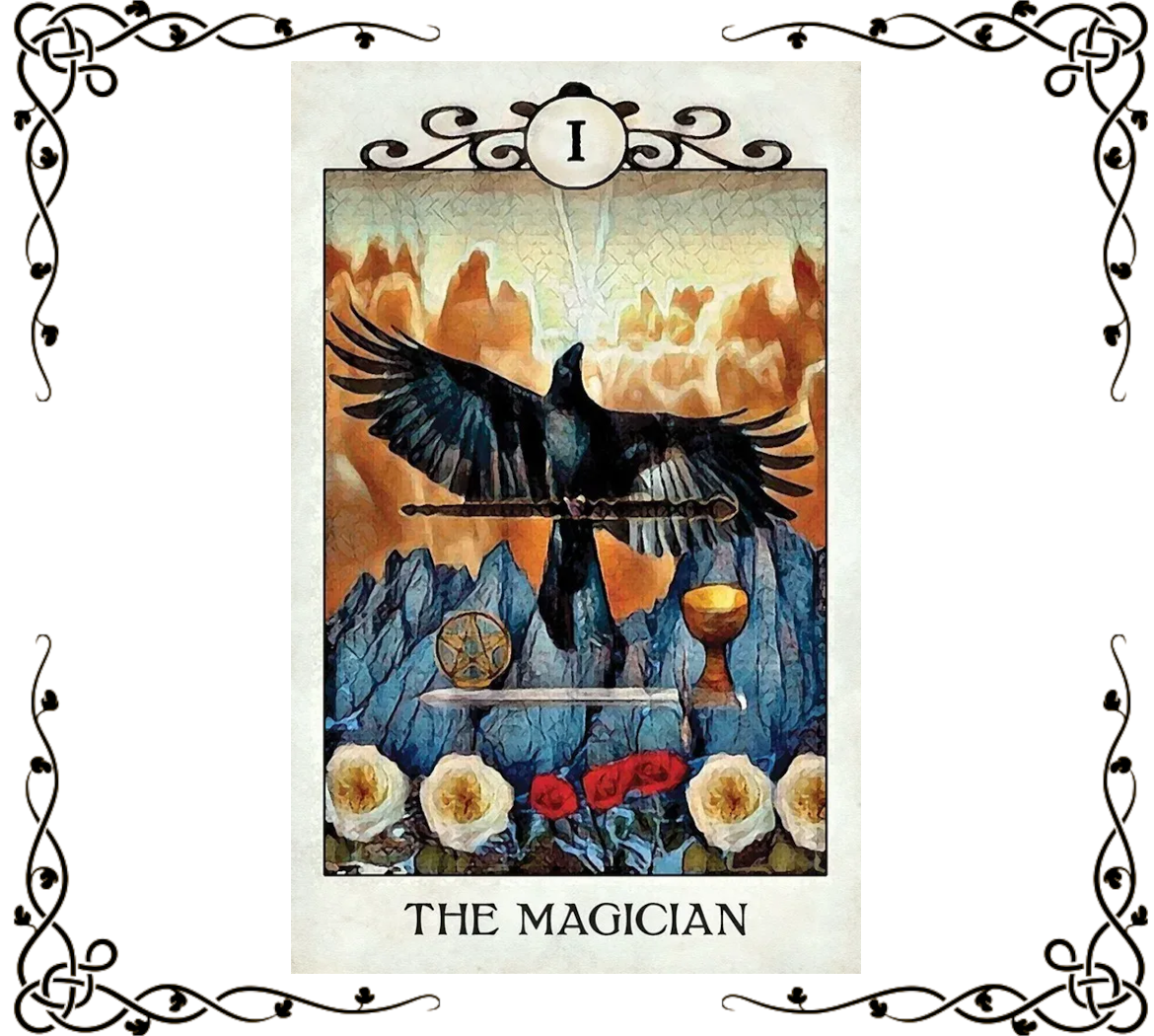 Crow Tarot Deck – 78 Rider-Waite Inspired Tarot Cards with Guidebook