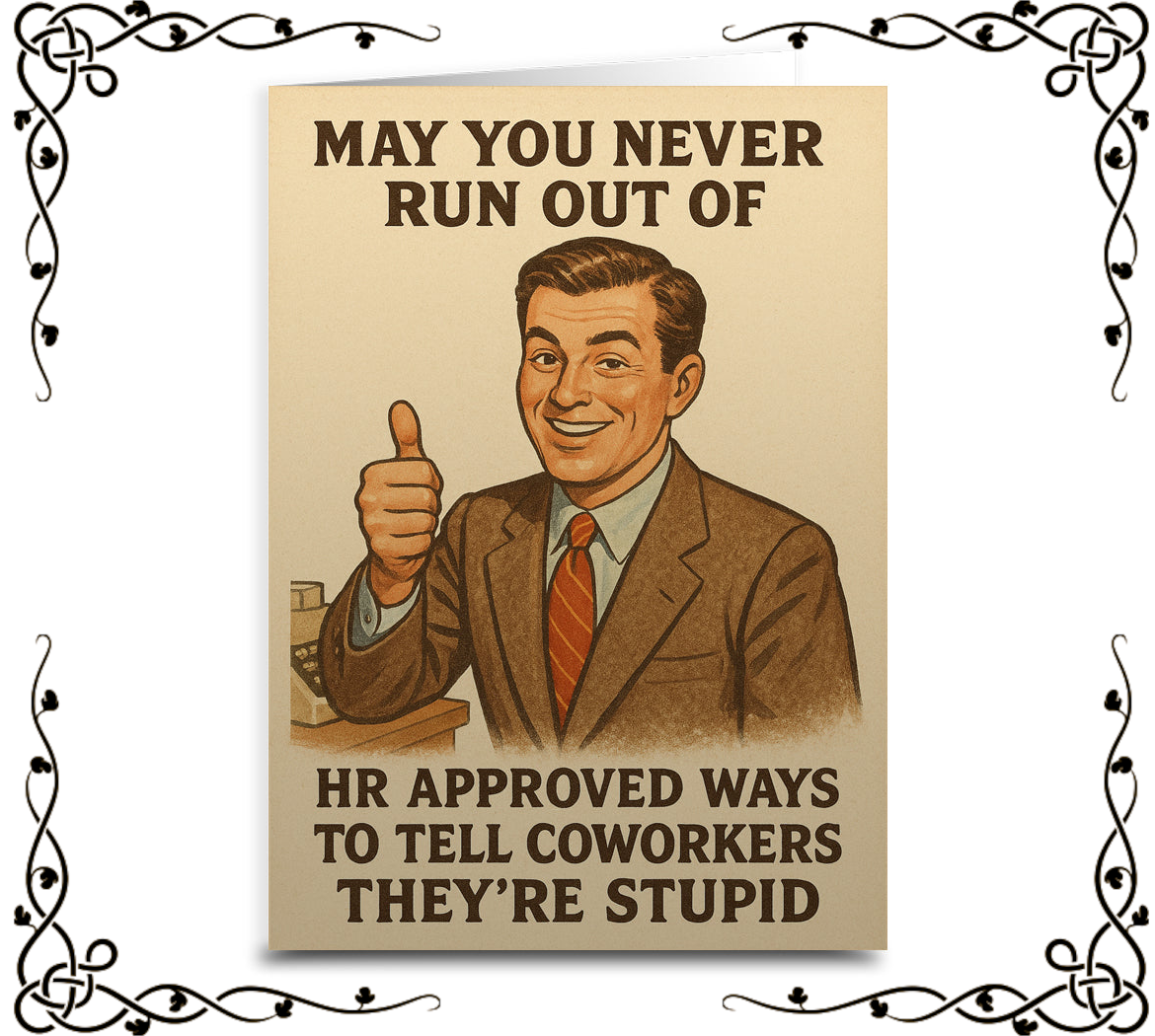 HR Approved Ways to Tell Coworkers They're Stupid — Greeting Card | The Original Underground
