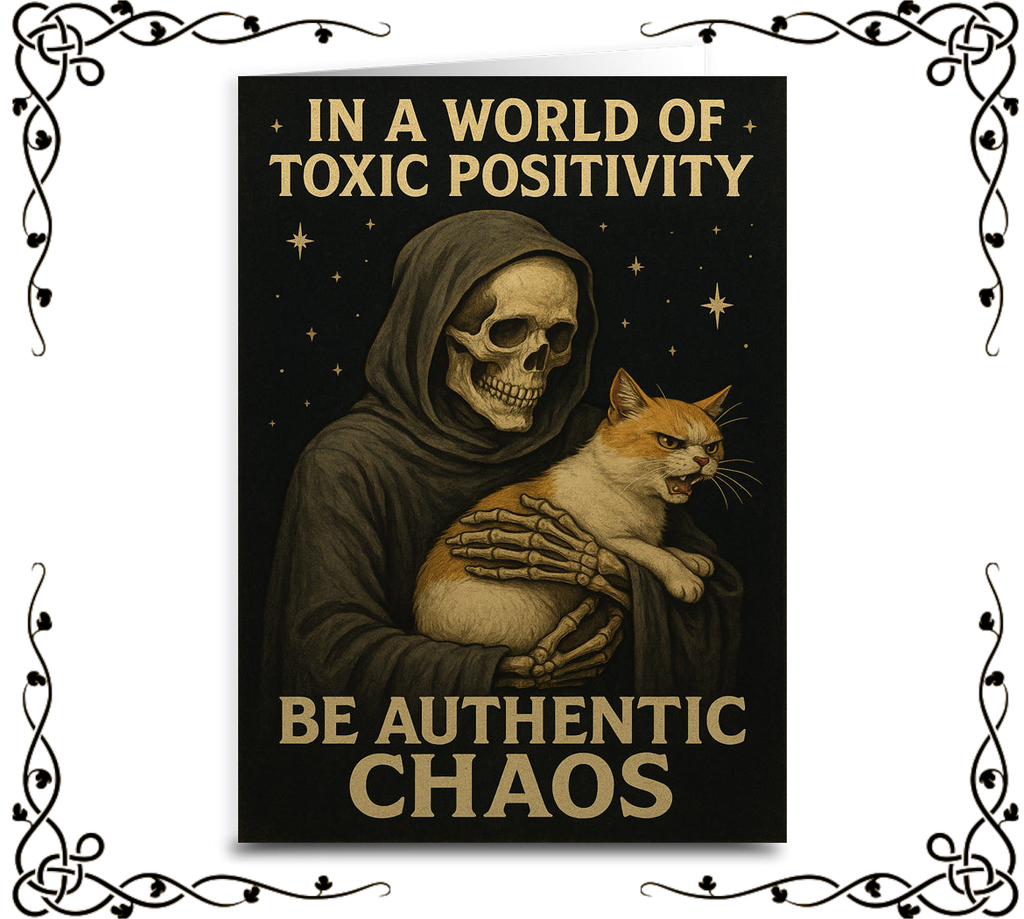In a World of Toxic Positivity, Be Authentic Chaos — Greeting Card | The Original Underground
