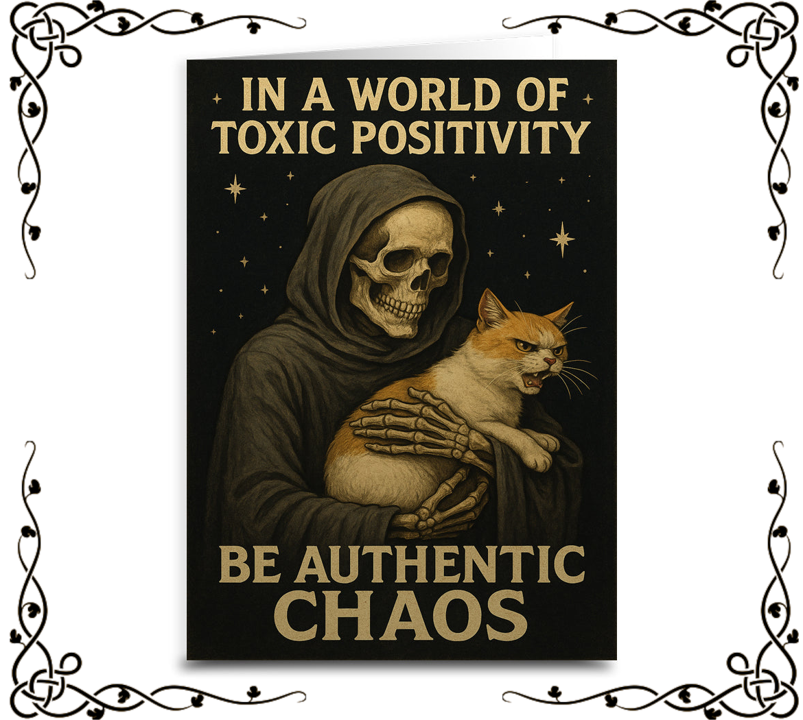 In a World of Toxic Positivity, Be Authentic Chaos — Greeting Card | The Original Underground