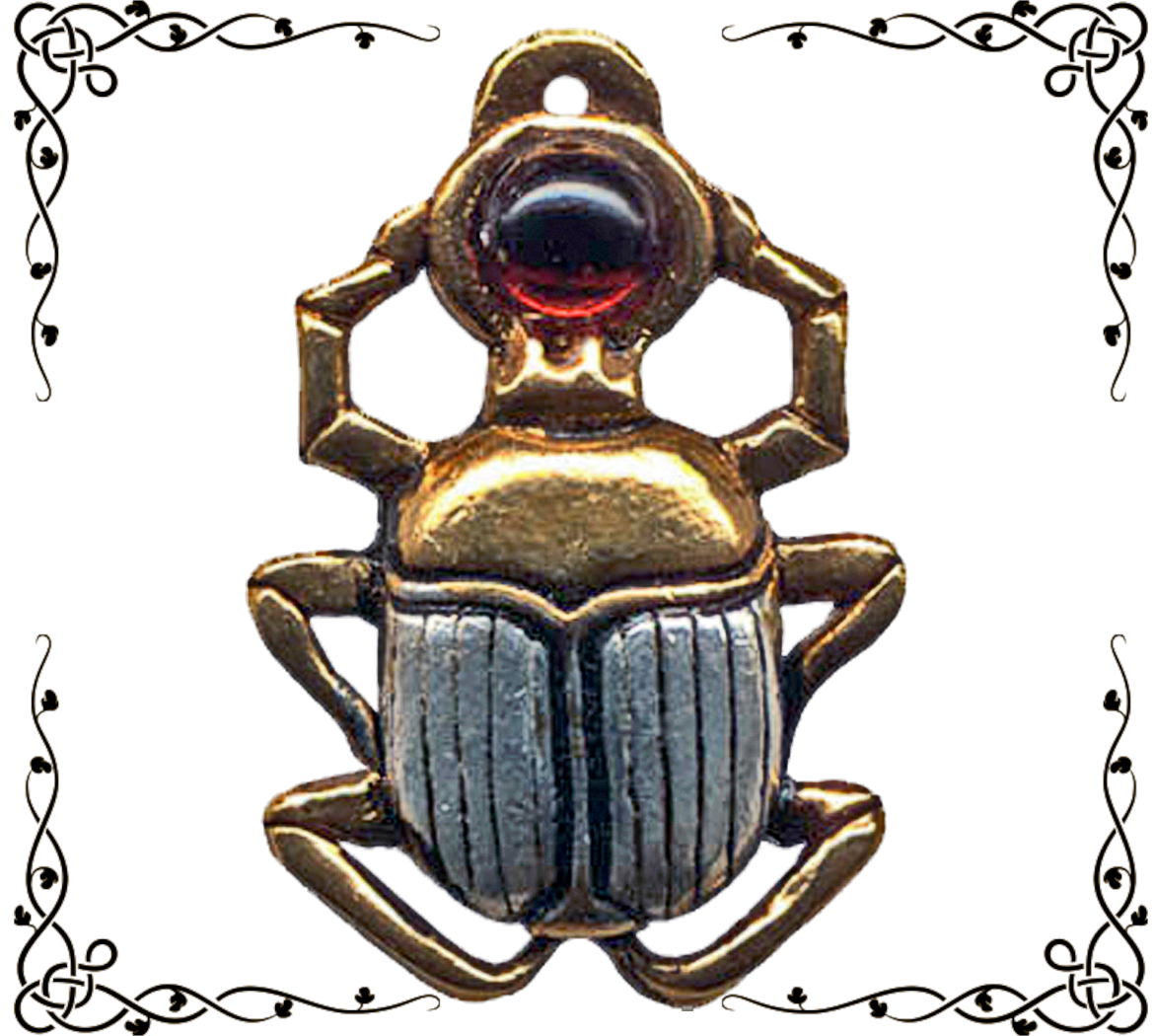 Jewels of Atum Ra | Scarab Amulet for Courage & Protection | Necklace