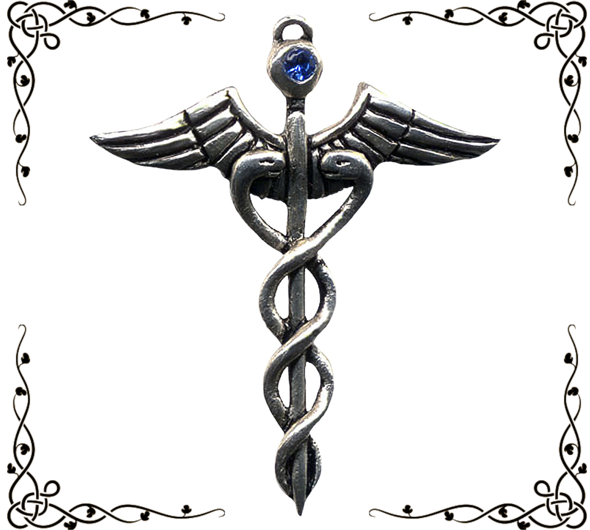 Jewels of Atum Ra | Caduceus Amulet for Healing Ability | Necklace
