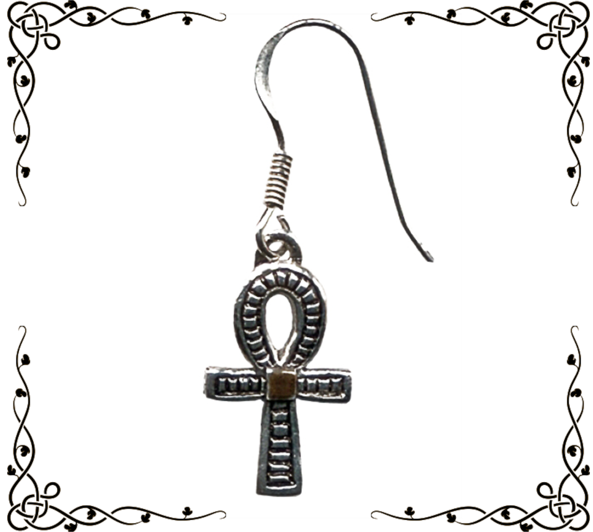 Jewels of Atum Ra | Ankh Amulet for Health, Prosperity, & Long Life | Earrings