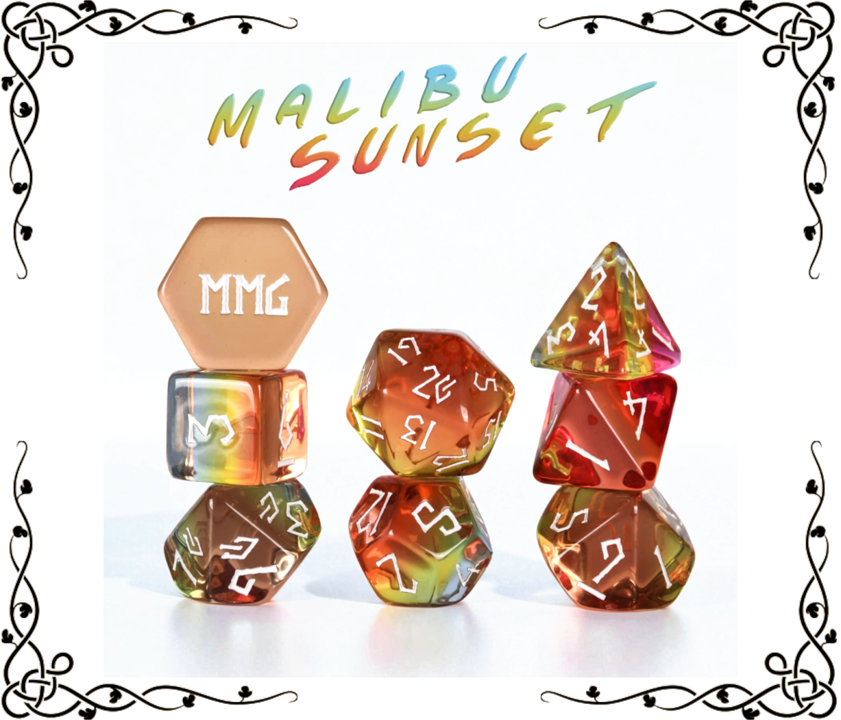 Malibu Sunset Resin Dice Set | Misty Mountain Gaming