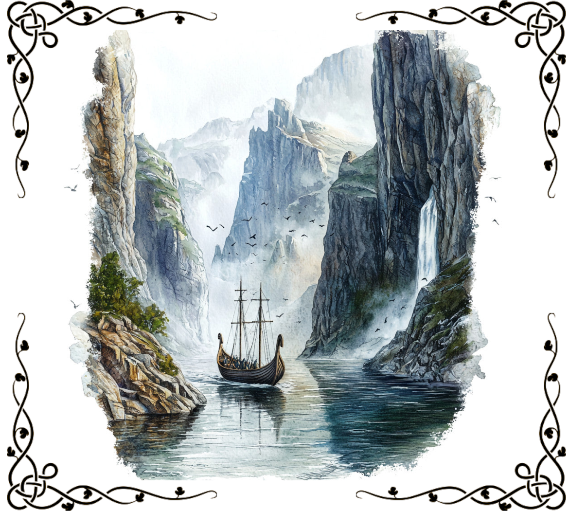 Viking Ships Fabric Panel 22