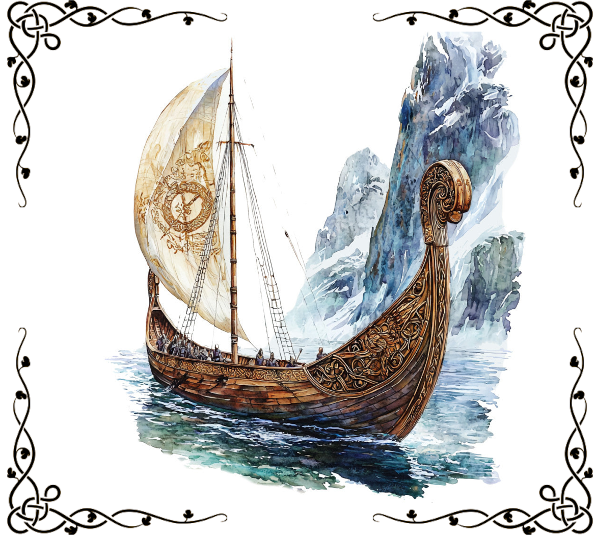 Viking Ships Fabric Panel 24