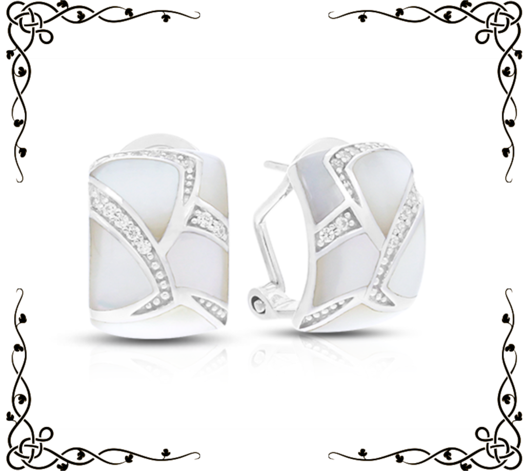 Sirena Collection White Earrings