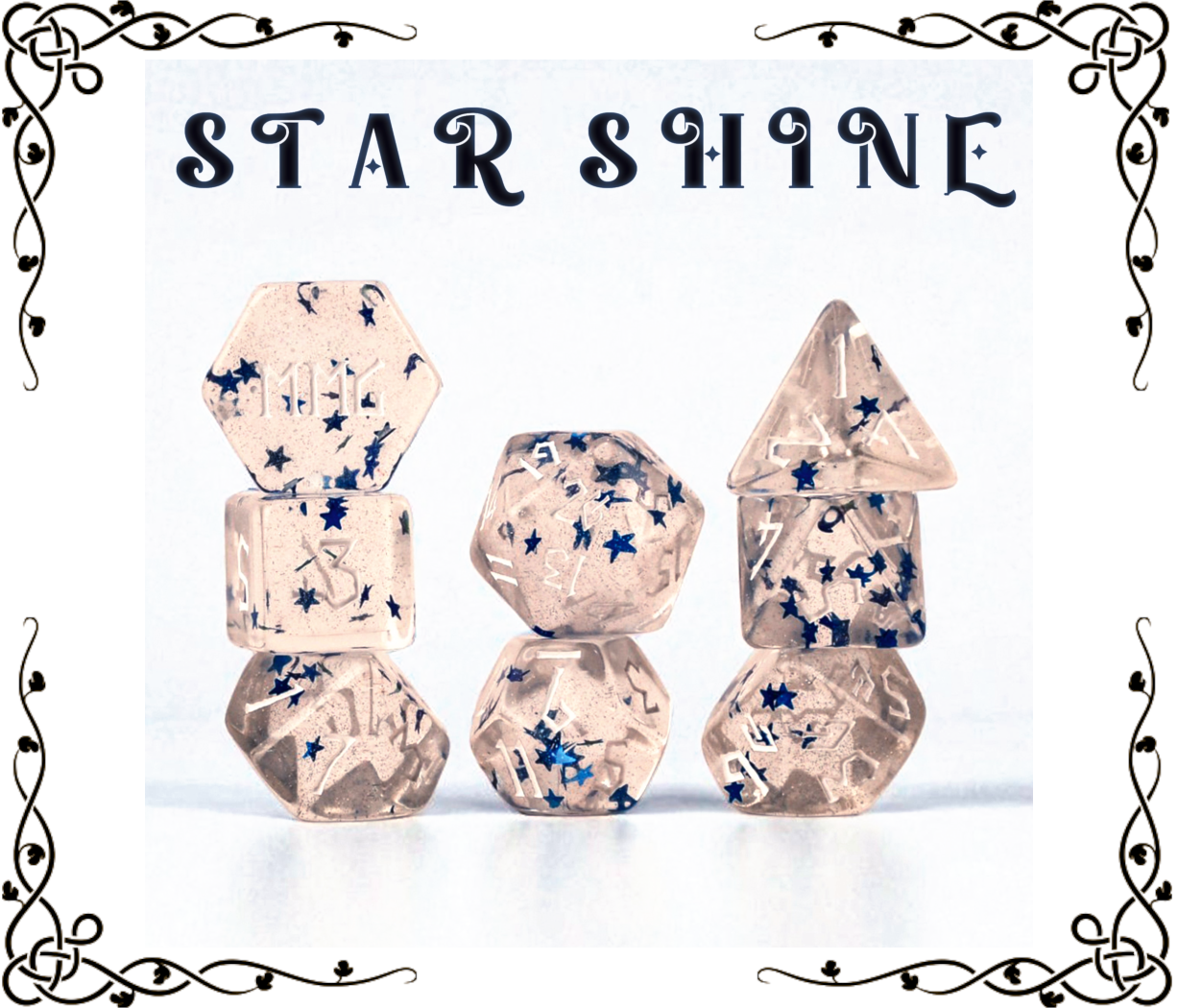 Star Shine Resin Dice Set | Misty Mountain Gaming