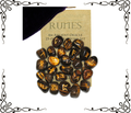 Tiger Eye Gemstone Runes — 25-Piece Set | Elder Futhark + Blank