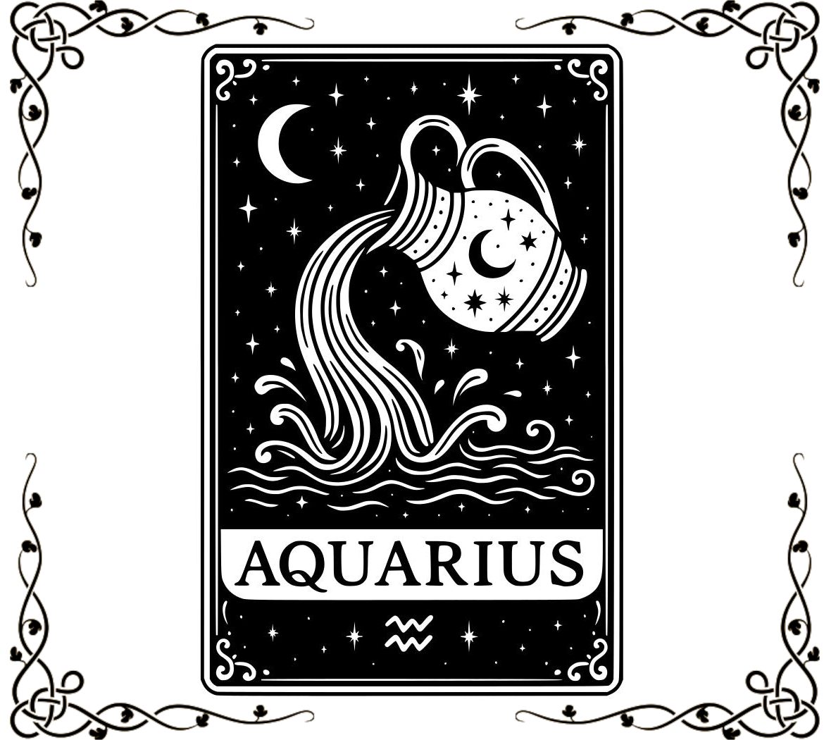 Zodiac Cards Fabric Panel 4 | Aquarius