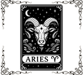 Zodiac Cards Fabric Panel 5 | Aries