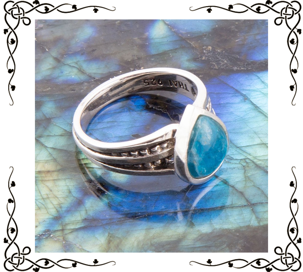 Astro Teardrop Blue Apatite and Sterling Silver Ring | Barse Jewelry