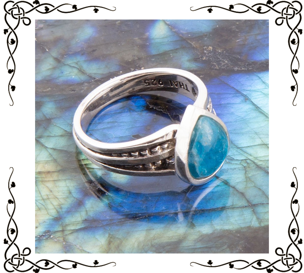 Astro Teardrop Blue Apatite and Sterling Silver Ring | Barse Jewelry