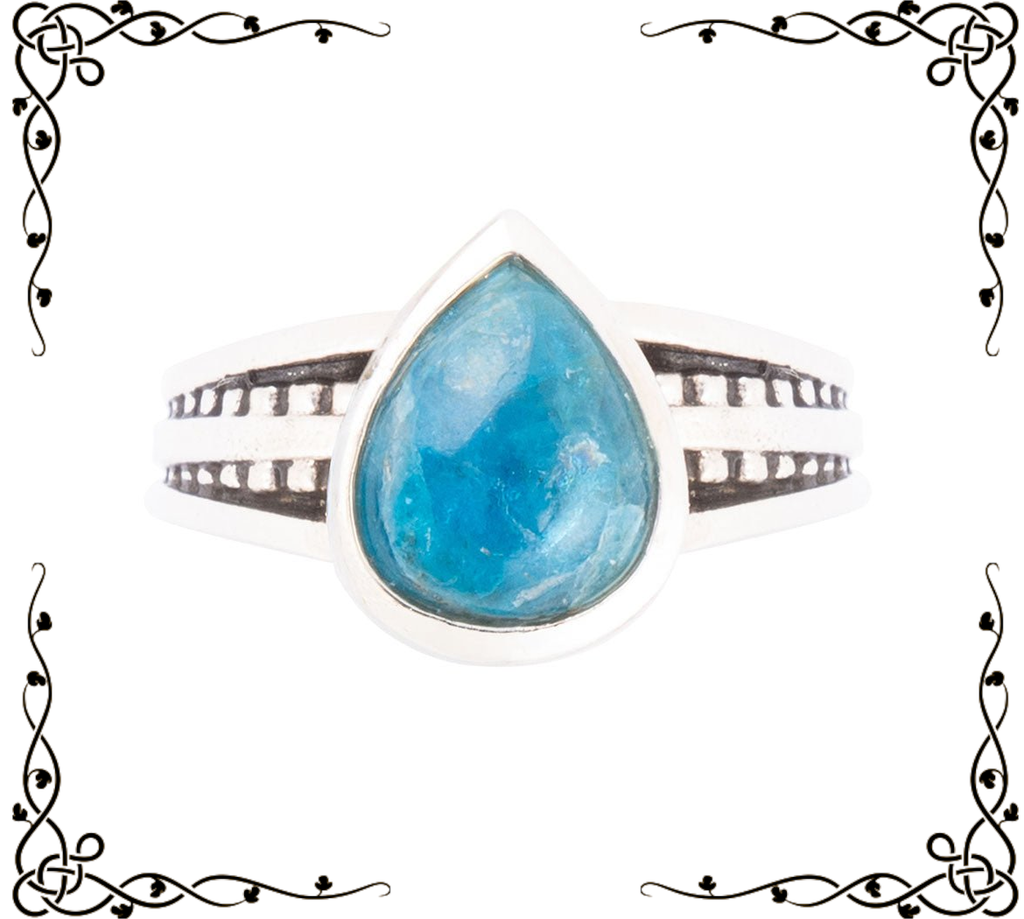 Astro Teardrop Blue Apatite and Sterling Silver Ring | Barse Jewelry