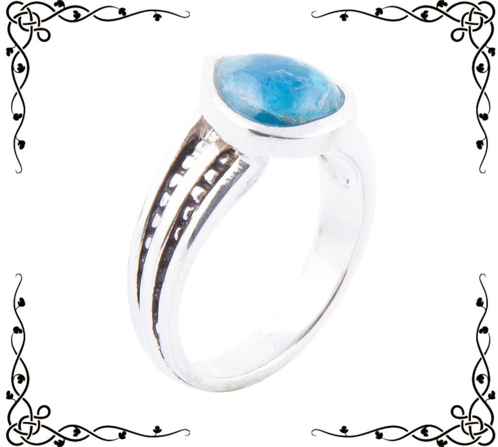Astro Teardrop Blue Apatite and Sterling Silver Ring | Barse Jewelry